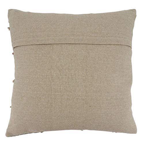 Fennco Styles Embroidered Block Print Cotton Decorative Throw Pillow - Accent Cushion for Home, Couch, Living Room and Office Décor