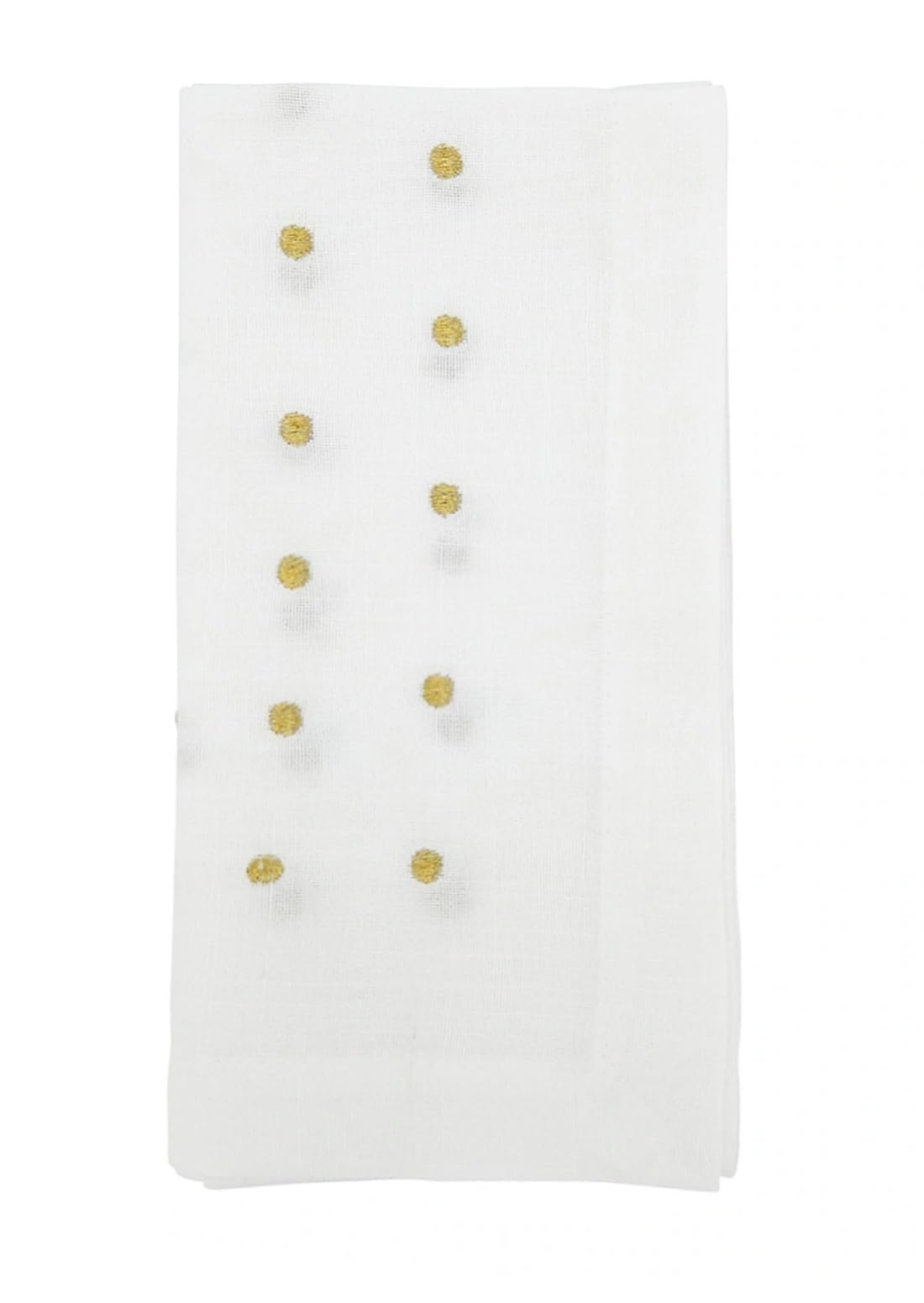 Fennco Styles Classic Embroidered Polka Dot Table Runner 16" W x 72" L - Gold Table Cover for Home Décor, Everyday Use, Christmas, Banquets and Special Events