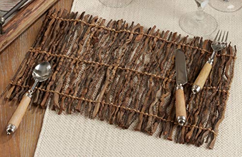 Fennco Styles Unique Coconut Stick Twig Table Runner 12 x 72 Inch – Wood Brown Table Cover for Home Décor, Dining Table, Banquets, Holidays and Special Events