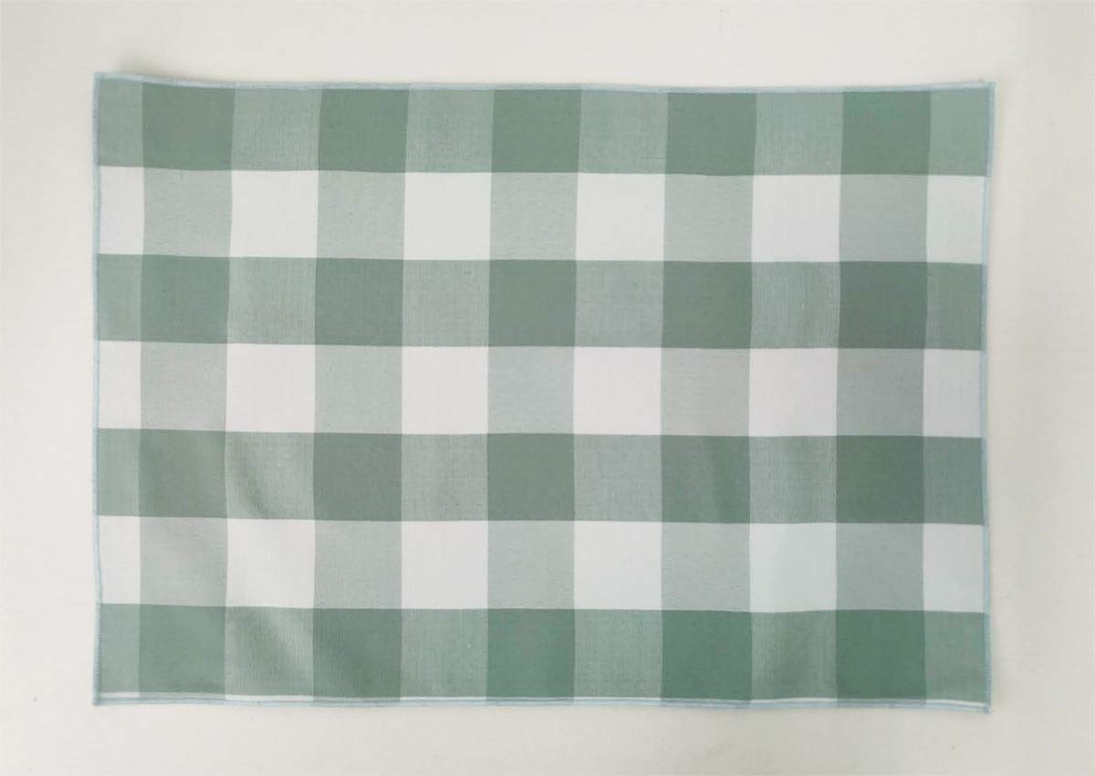 Fennco Styles Buffalo Check Double Layers Reversible Placemats 14" W x 20" L, Set of 4 - Handmade in USA - Plaid Table Mats for Everyday Use, Banquet, Holiday, Family Gathering, Special Occasion
