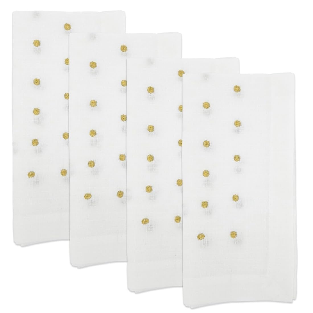 Fennco Styles Classic Embroidered Polka Dot Table Runner 16" W x 72" L - Gold Table Cover for Home Décor, Everyday Use, Christmas, Banquets and Special Events