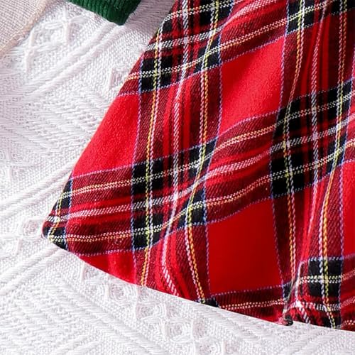 stylesilove Baby Toddler Girls Red Sleeveless Christmas Plaid Dress and Green Cardigan 2pcs Winter Holiday Dressy Outfit