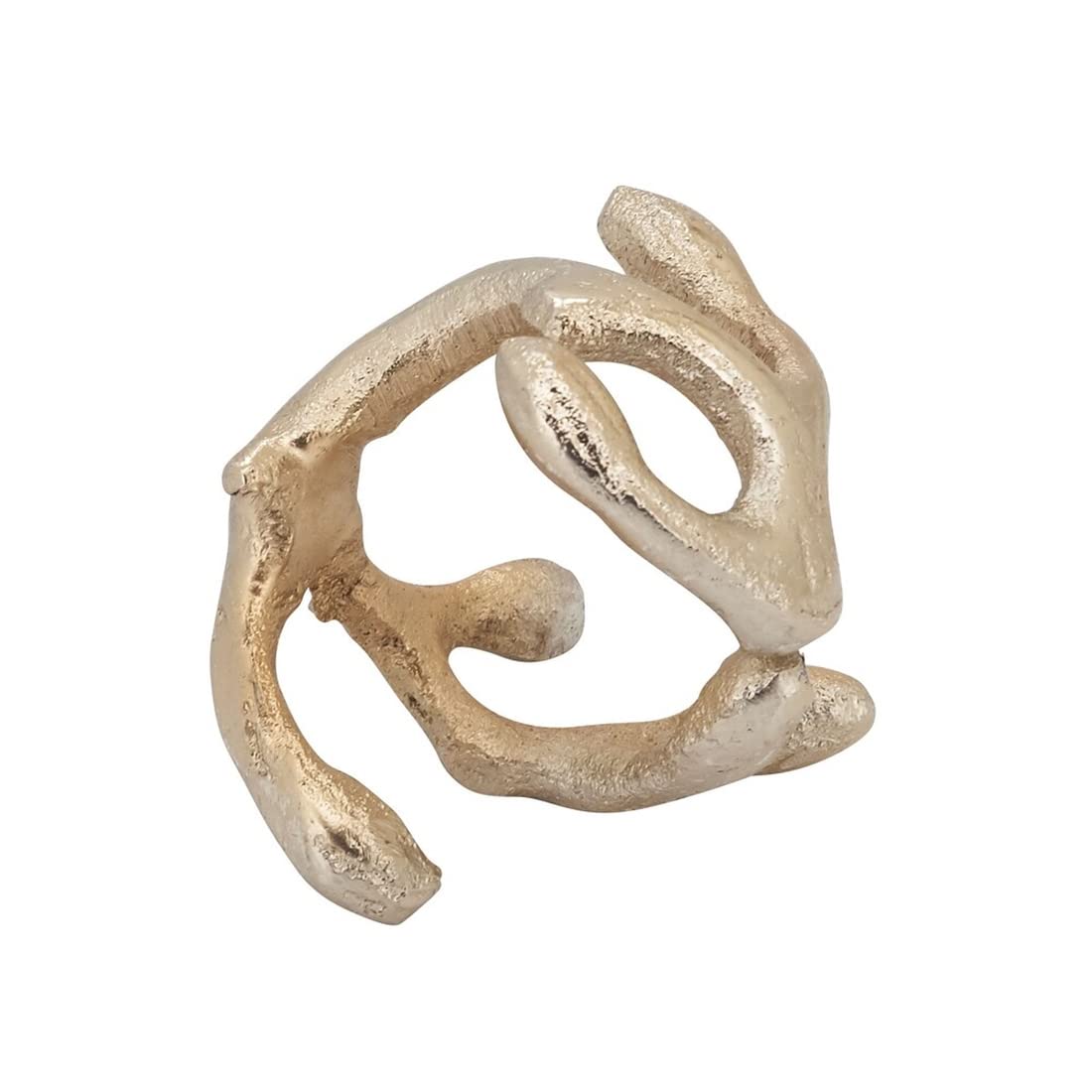 Fennco Styles Modern Twigs Aluminum Napkin Rings, Set of 4 - Bronze Branch Metal Napkin Holder for Everyday Use, Dining Table Décor, Banquets and Special Occasion
