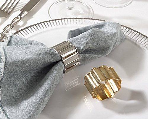 Fennco Styles Collection Classic Design Napkin Ring - 2 Colors - Set of 4