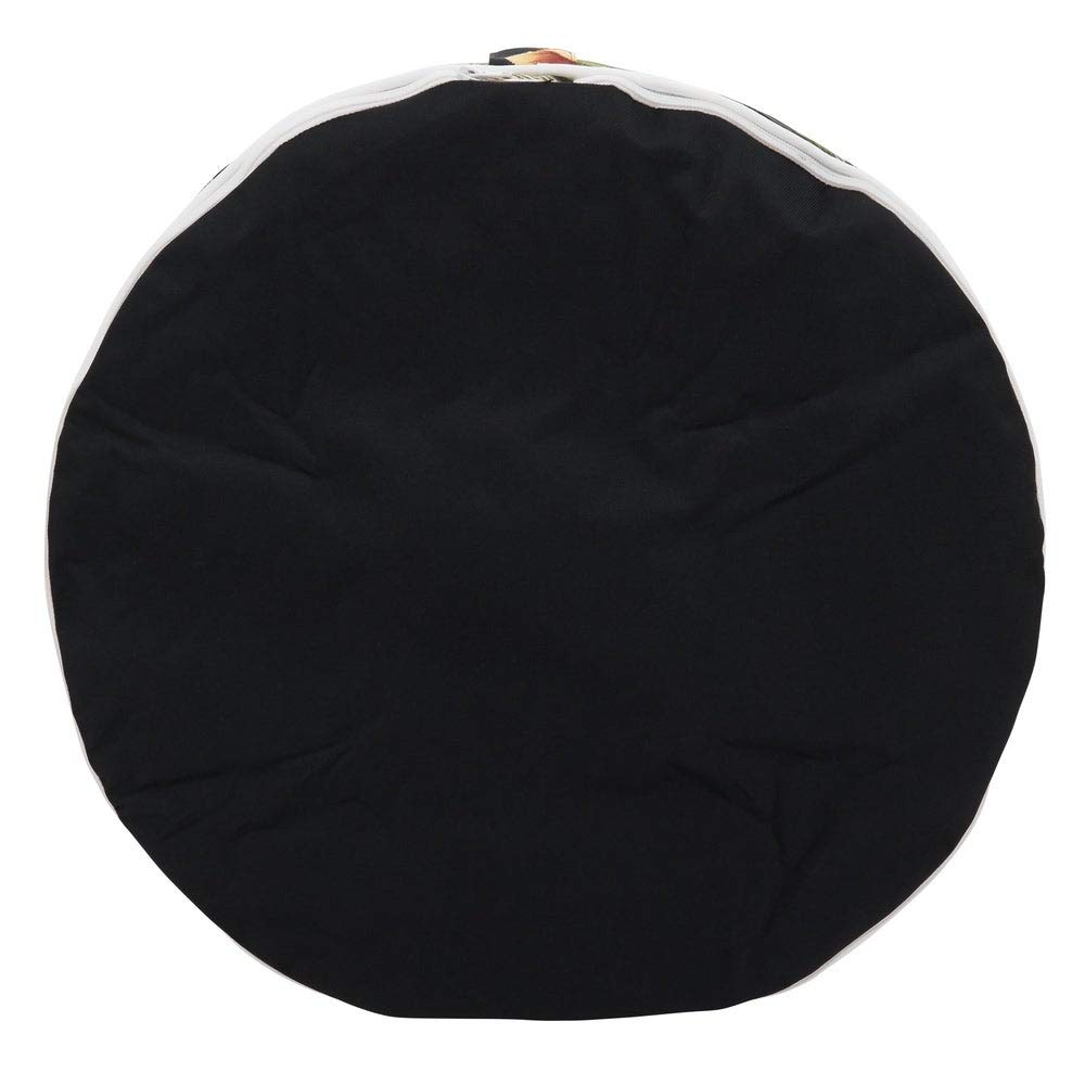 Fennco Styles Modern Tropic Design Round Indoor & Outdoor Pouf – 200lbs Weight Capacity Removable Cover Ottoman for Low Seat, Bedroom, Backyard and Living Room Décor