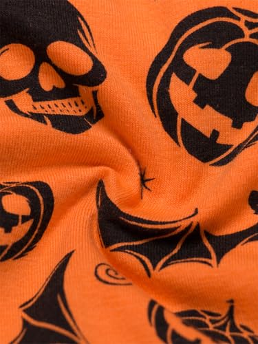 stylesilove Infant Baby Girls Pumpkin Long Sleeve Cotton Romper Tutu Dress and Headband 2pcs Fall Spooky Outfit