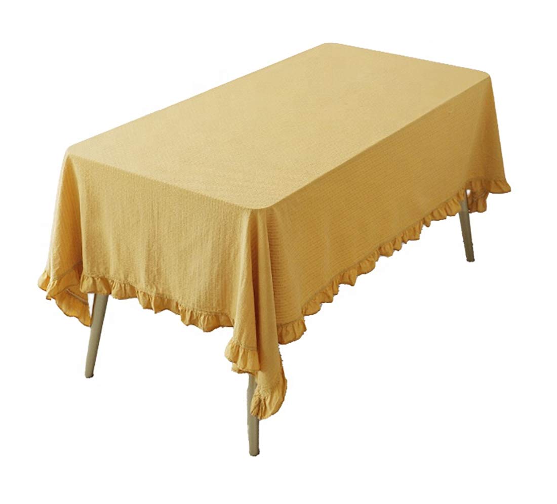 Fennco Styles French Ruffled Border Cotton Woven Tablecloth