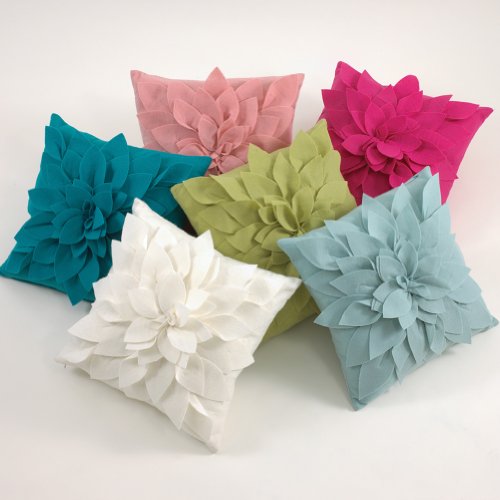 Fennco Styles Sara's Garden Petal Decorative Throw Pillow. 17 Inch Square.