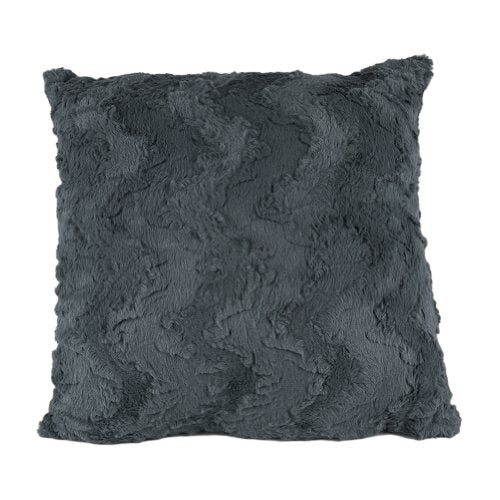 Fennco Styles Plush Design Faux Fur Decorative Throw Pillow 18" W X 18", Filler Included