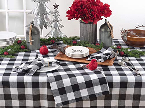 Fennco Styles Buffalo Plaid Collection Classic Checked Cotton Blend Table Linens