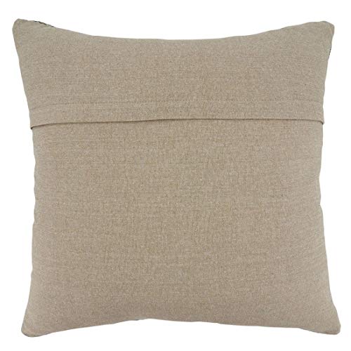 Fennco Styles Embroidered Block Print Cotton Decorative Throw Pillow 20" W x 20" L - Blue Cushion for Christmas, Holiday, Home, Couch, Living Room and Office Décor