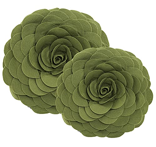 Fennco Styles Eva's Flower Garden Decorative Filled Throw Pillow 16" Round - Floral Accent Pillow for Home, Couch, Bed, Living Room, Holiday and Office Décor