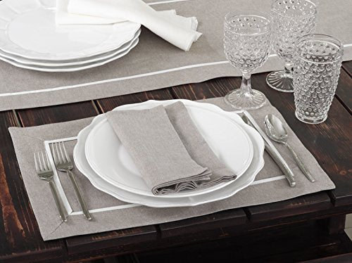 Fennco Styles Classic Pleated Cotton Table Linens, Placemats, Napkins, Set of 4 (20"x20" Napkins (S/4)
