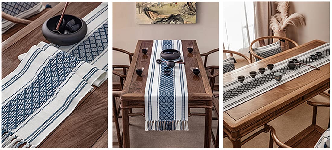 Fennco Styles Diamond Stitch Design Cotton Blend Placemats 14" W x 19" L, Set of 4 - Black Geometric Woven Table Mats for Boho Décor, Home, Dining Table, Banquets, Family Gatherings, Special Occasion