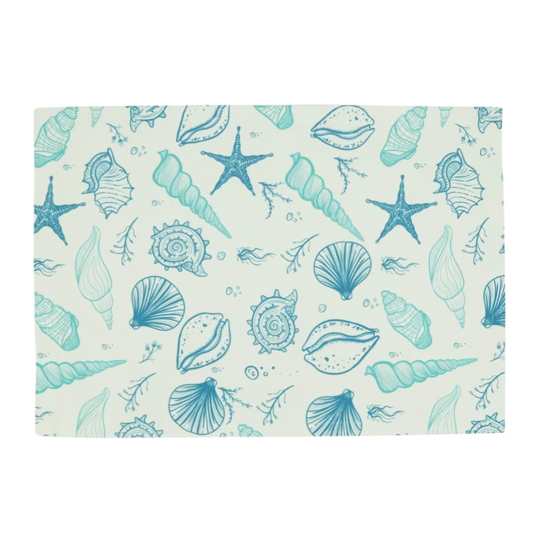 Fennco Styles Coastal Seashells Table Runner 16" W x 70" L - Blue Sealife Nautical Table Cover for Dining Room Decor, Everyday Use, Summer Gathering, Banquets, and Special Occasions