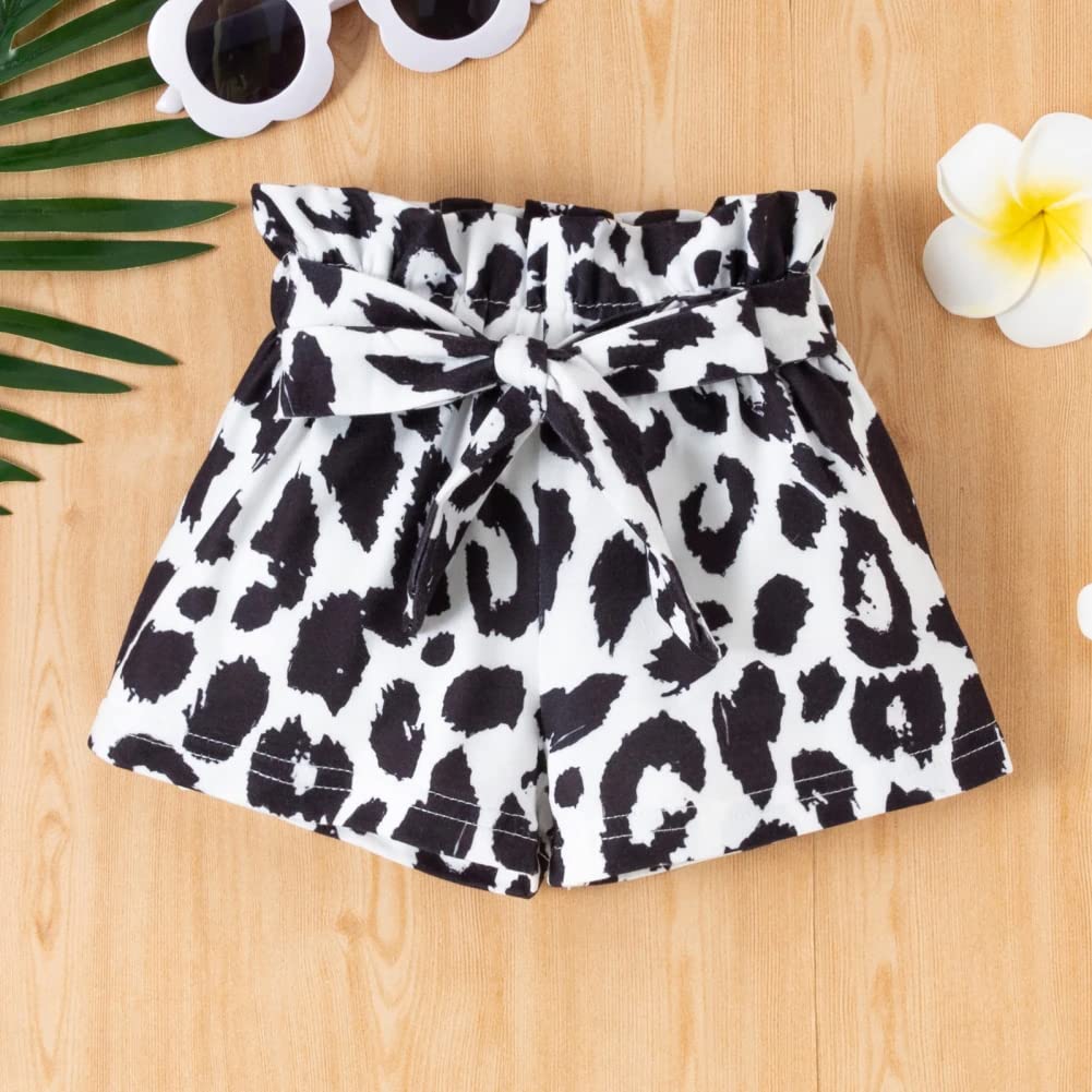 stylesilove Infant Baby Girls Little Sister Bodysuit and Dalmatian Dot Shorts, Bow Headband 3pcs Short Sleeve Cotton Outfit