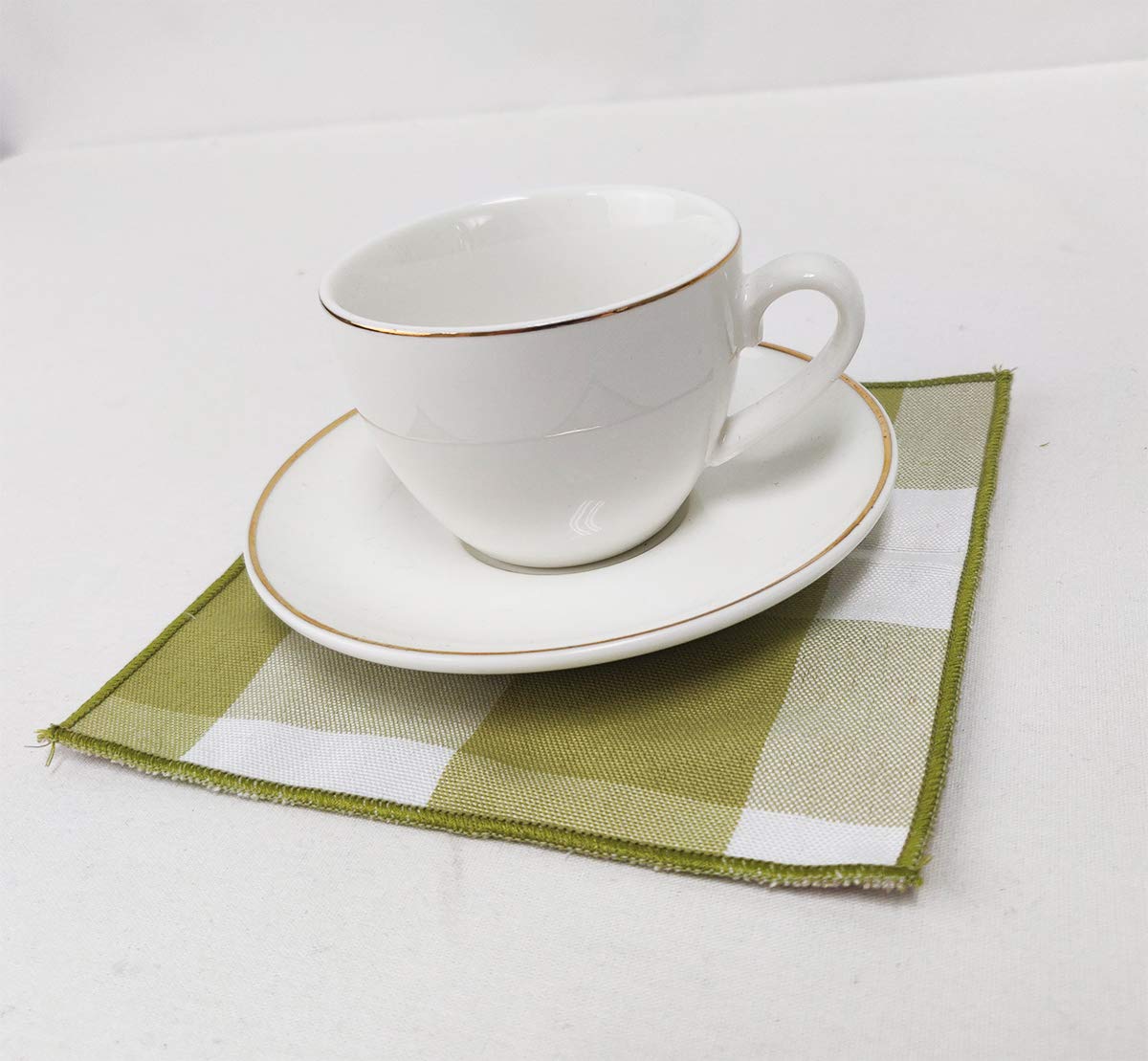 Fennco Styles Buffalo Check Double Layers Reversible Coasters 6"W x 6"L, Set of 4 - Handmade in USA - Plaid Cocktail Napkins for Everyday Use and Special Occasion