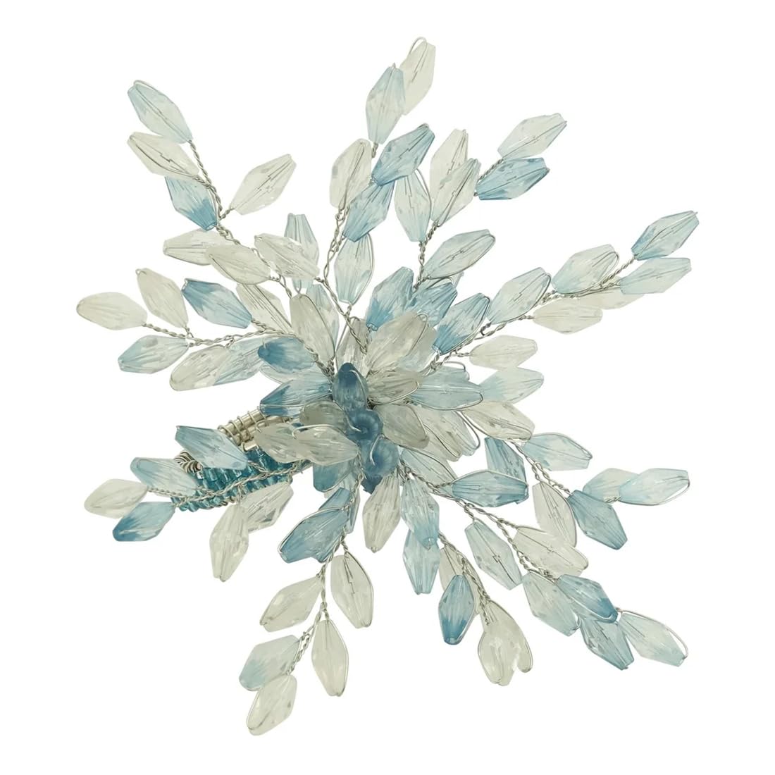 Fennco Styles Hand Beaded Flower Design Decorative Napkin Rings, Set of 4 - Glass Beads Napkin Holders for Home, Dining Table, Banquets, Christmas Décor and Special Occasion