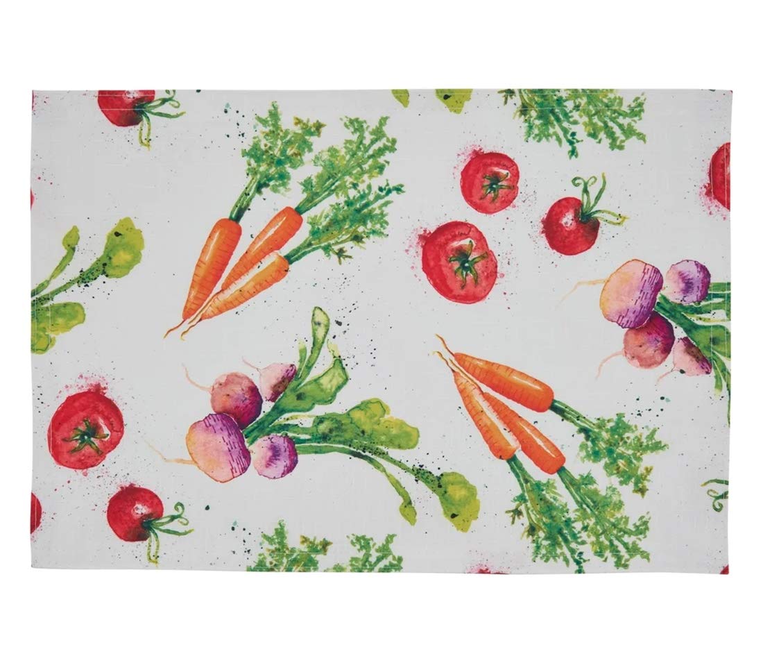 Fennco Styles Garden Veggies Watercolor Print Tablecloth - Multicolor Pattern Table Cover for Home, Dining Room, Home, Dining Room Décor, Banquets, Family Gathering and Outdoor Events