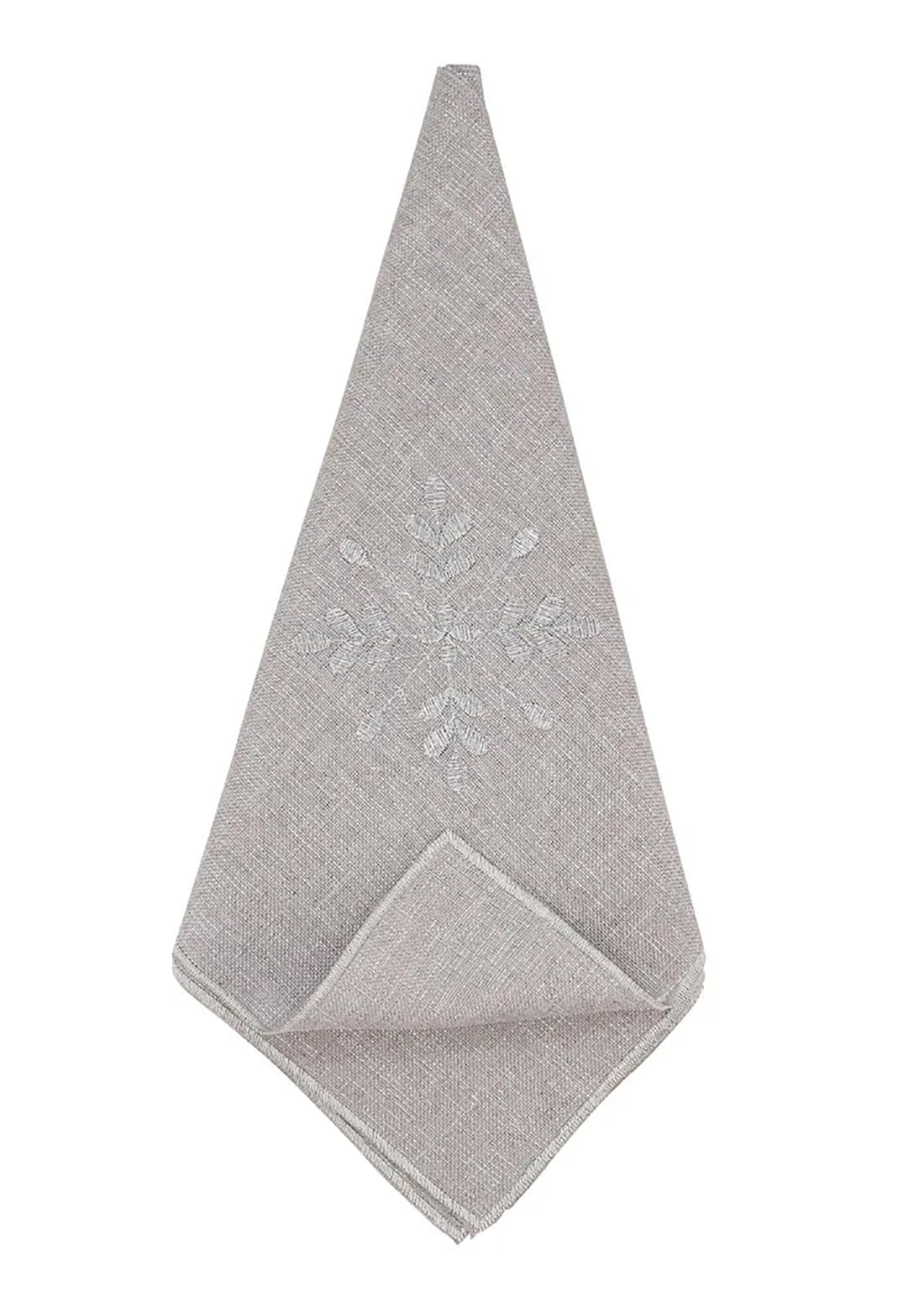 Fennco Styles Embroidered Snowflake Holiday Tablecloth - Silver Elegant Table Cover for Home Décor, Everyday Use, Christmas, Weddings and Special Events