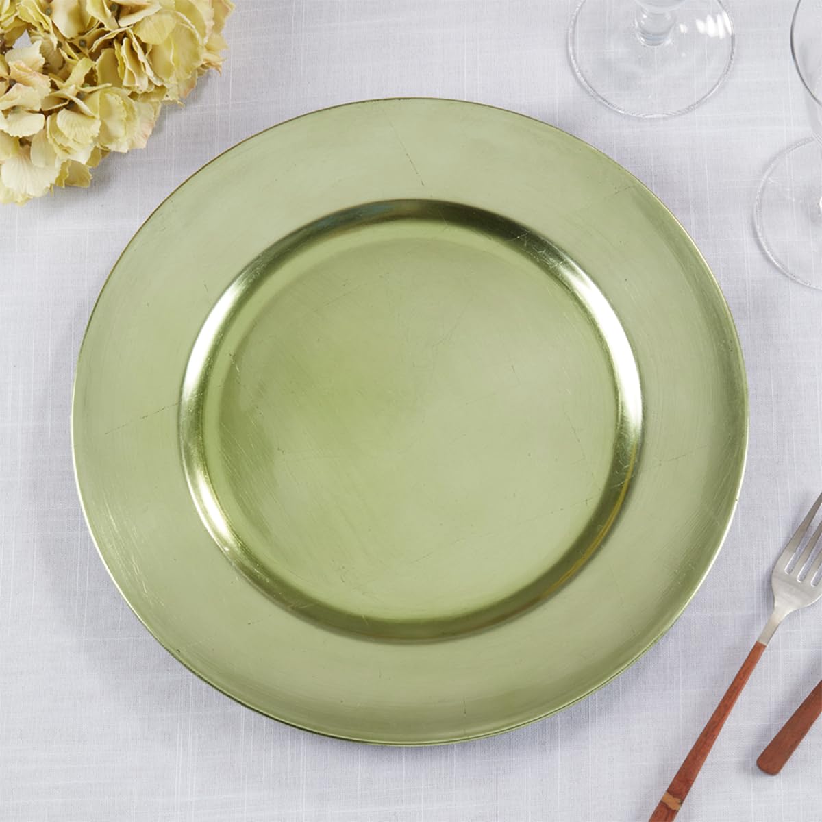 Fennco Styles Classic Rustic Deisgn Holiday Decorative Charger Plates 13" Round, Set of 4