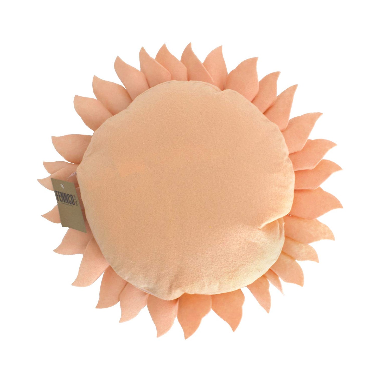 Fennco Styles Handmade Garden 3D Sunflower Decorative Throw Pillow Cover 13" Round - Lilac Floral Pillow Case for Couch, Living Room and Bedroom Décor