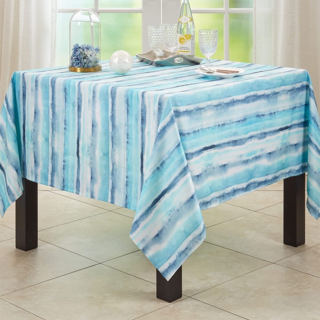 Fennco Styles Soft Watercolor Design Table Runner 16 x 70 Inch – Blue Table Cover for Home Décor, Dining Table, Banquets, Holidays and Special Events