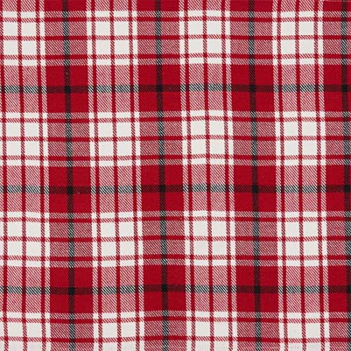 Fennco Style Holiday Plaid Cotton Table Runner 16" W x 72" L - Red Festive Table Cover for Christmas Décor, Everyday Use, Banquet, Family Gathering and Special Occasion