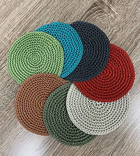Fennco Styles Handmade Crochet Cocktail Drink Coasters 5-Inch Round, Set of 4 - Doilies for Everyday Use, Holiday, Farmhouse, Décor, Tea Party and Special Occasion