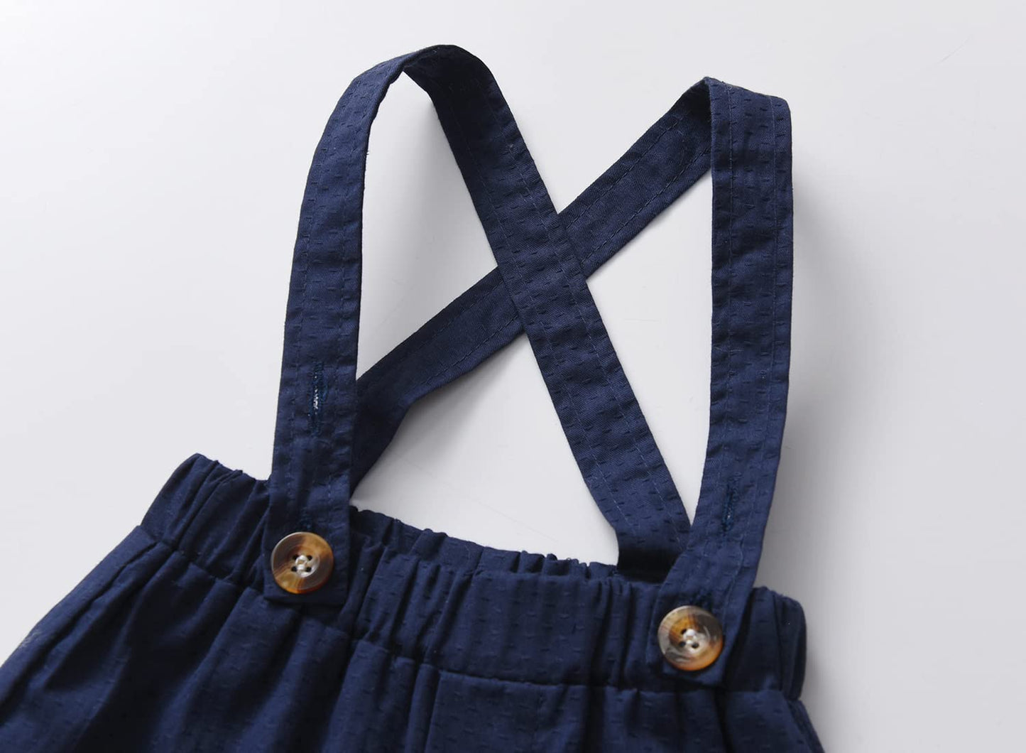 stylesilove Little Boys Short Sleeve Plaid Shirt and Suspender Bottom, Bowtie 3pcs Gentleman Suit Set Cotton Overalls Outfit