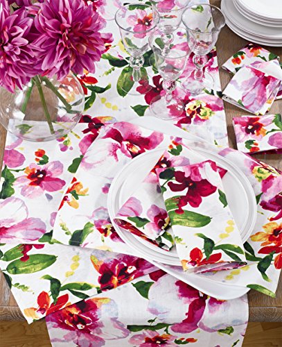Fennco Styles Beautiful Watercolor Floral Printed Tabletop Collection