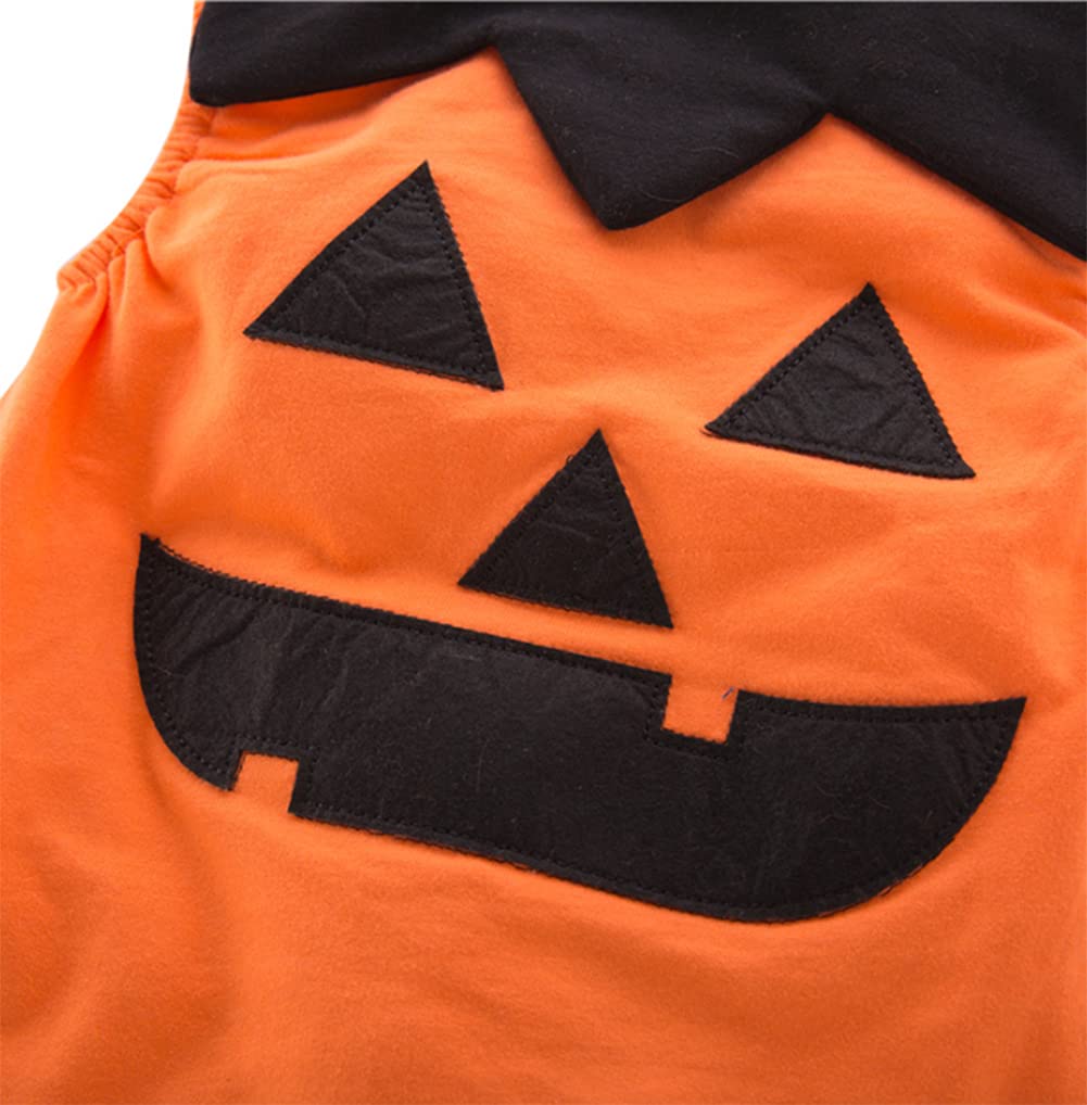 Styles I Love Infant Unisex Baby Boys Girls Fun Pumpkin Face Sleeveless Orange Cotton Romper Halloween Outfit