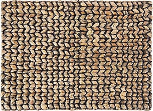 Fennco Styles Natural Woven Water Hyacinth Rectangular Placemats 14" W X 19" L, Set of 4