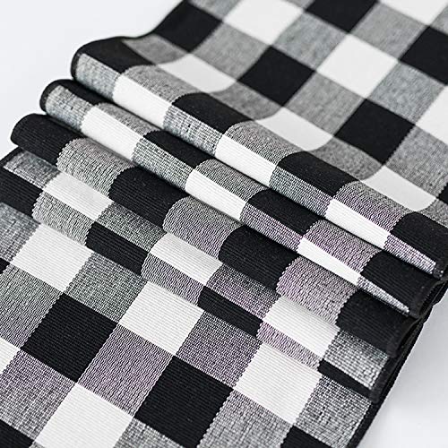 Fennco Styles Rustic Collection Buffalo Check with Rolled Hem Edge Table Runner