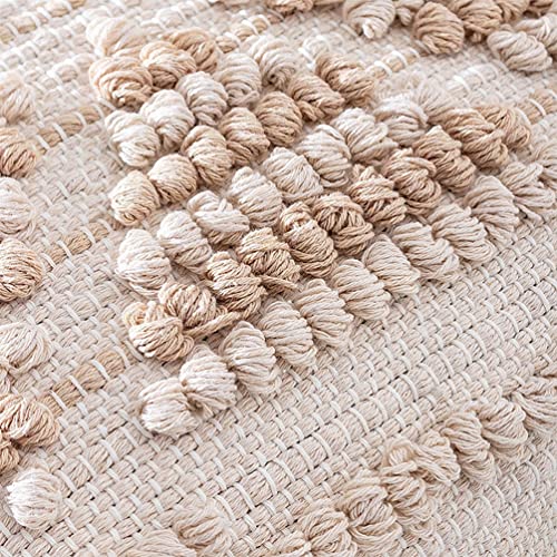 Fennco Styles Woven Tassel Striped Decorative Throw Pillow 18" W x 18" L - Textured Boho Cushion for Home, Couch, Living Room, Bedroom and Office Décor