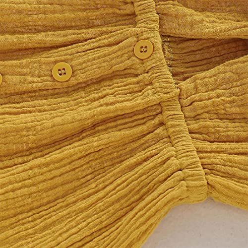 stylesilove Baby Girls Sleeveless Front Tie Bowknot Gauze Cotton Dress Toddler Girl Solid Sundress Summer Outfit
