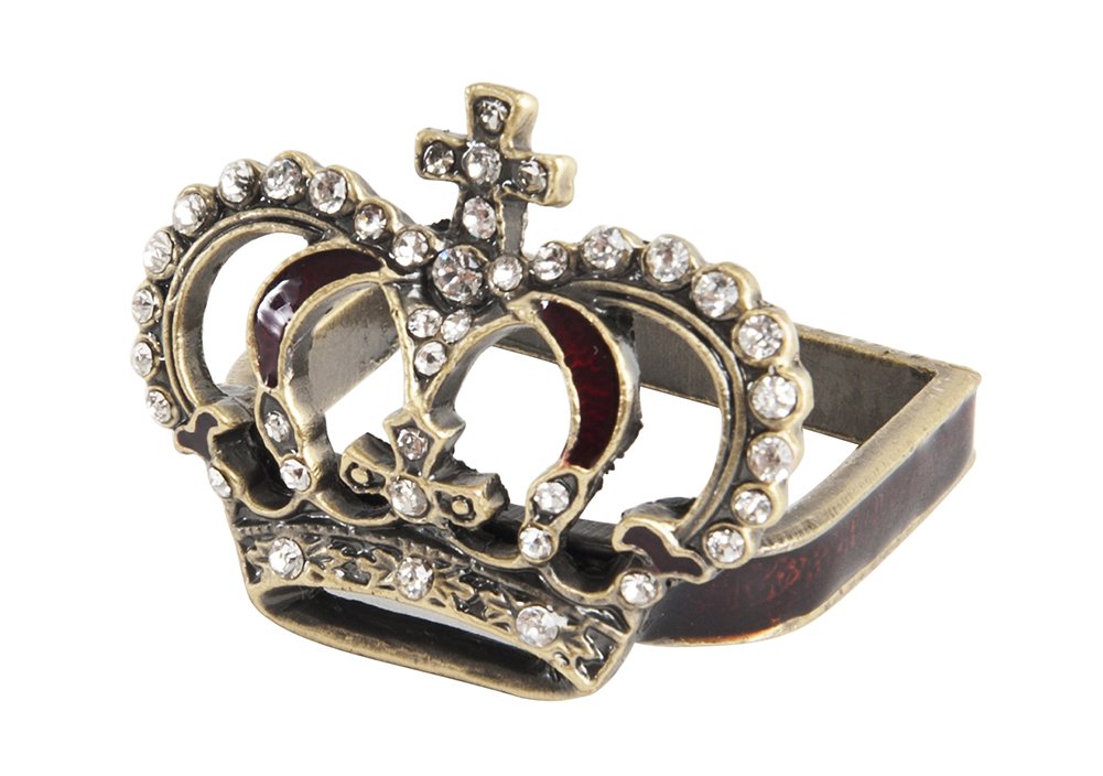 Fennco StylesElegant Jeweled Crown Design Napkin Rings Holders, Set of 4