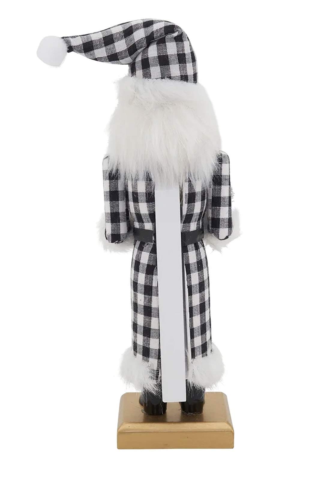 Fennco Styles Handmade Wood Creative Christmas Figurine - Black Buffalo Plaid Nutcracker for Christmas Décor, Holiday, Home, Tabletop and Kids Room Decorations