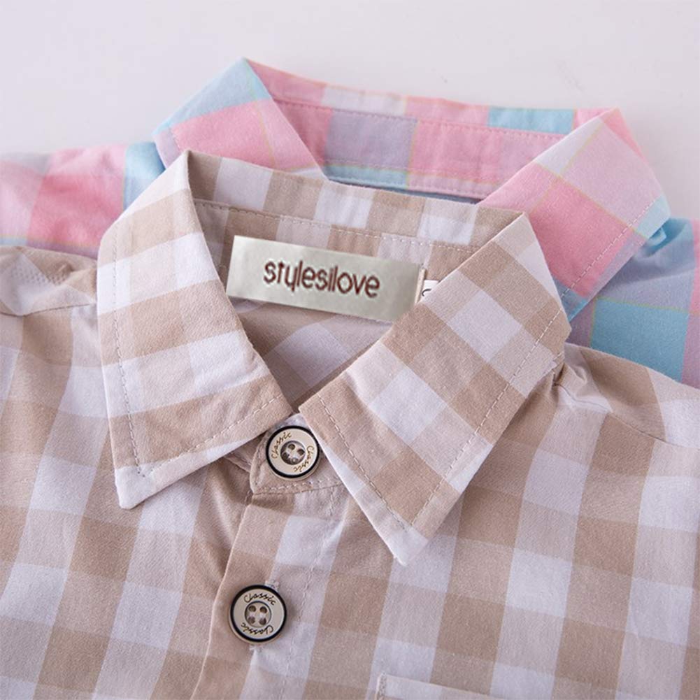 stylesilove Toddler Little Boy Long Sleeve Cotton Button Down Shirt for Casual, Formal Event and Special Occasions