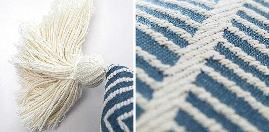 Fennco Styles Contemporary Chevron Tassel Cotton Blend 14 x 71 Inch Table Runner – Woven Table Runner for Indoor Party, Family Gathering, Beach House and Home Décor
