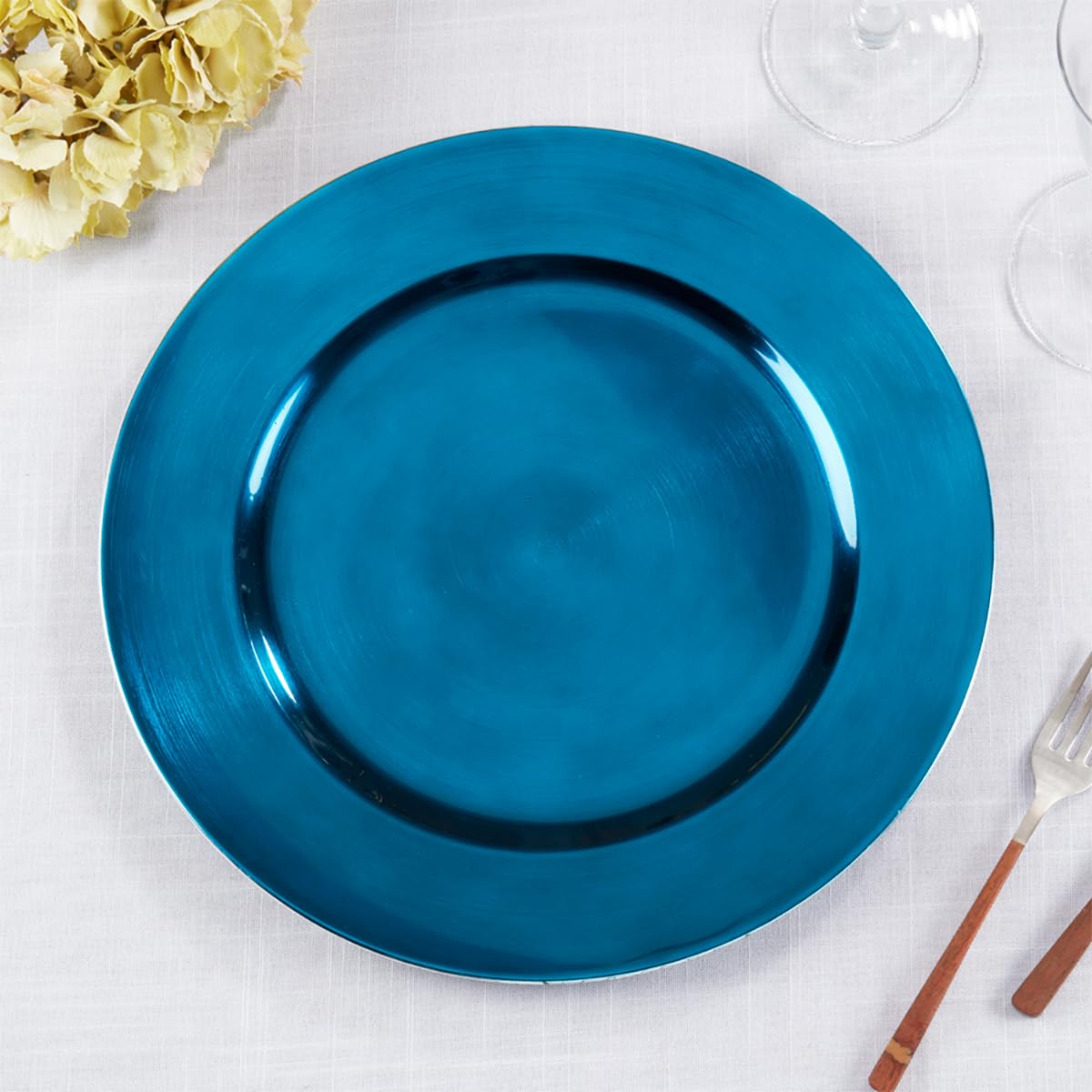 Fennco Styles Classic Rustic Deisgn Holiday Decorative Charger Plates 13" Round, Set of 4