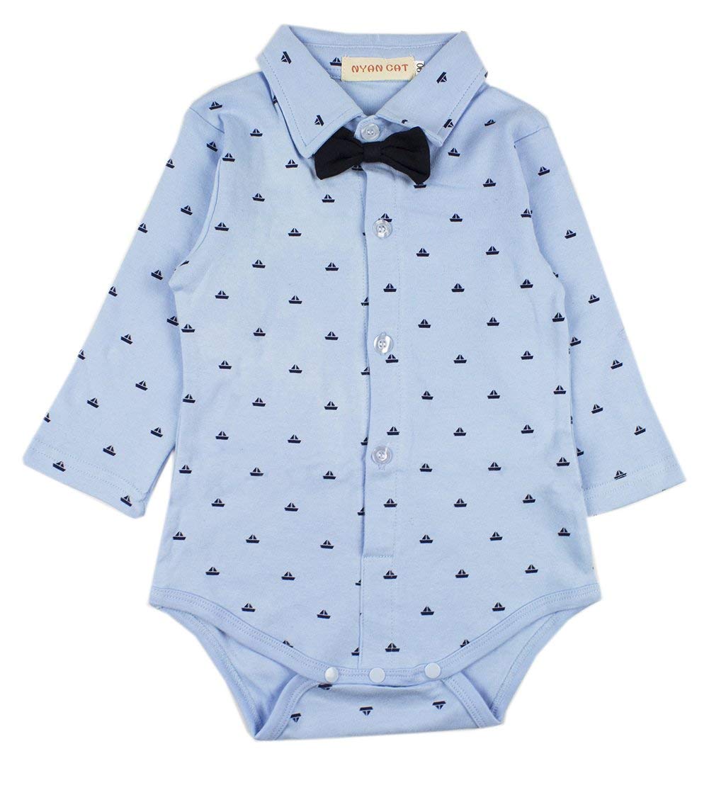 stylesilove Infant Toddler Baby Boys Blue Romper, Pants, Vest and Hat 4-Piece Gentlemen Formal Wear Clothing Set