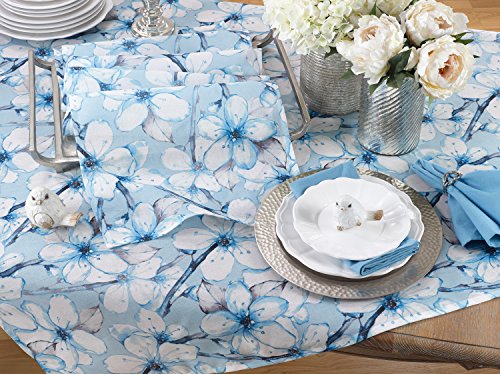 Fennco Styles Beautiful Watercolor Floral Printed Tabletop Collection