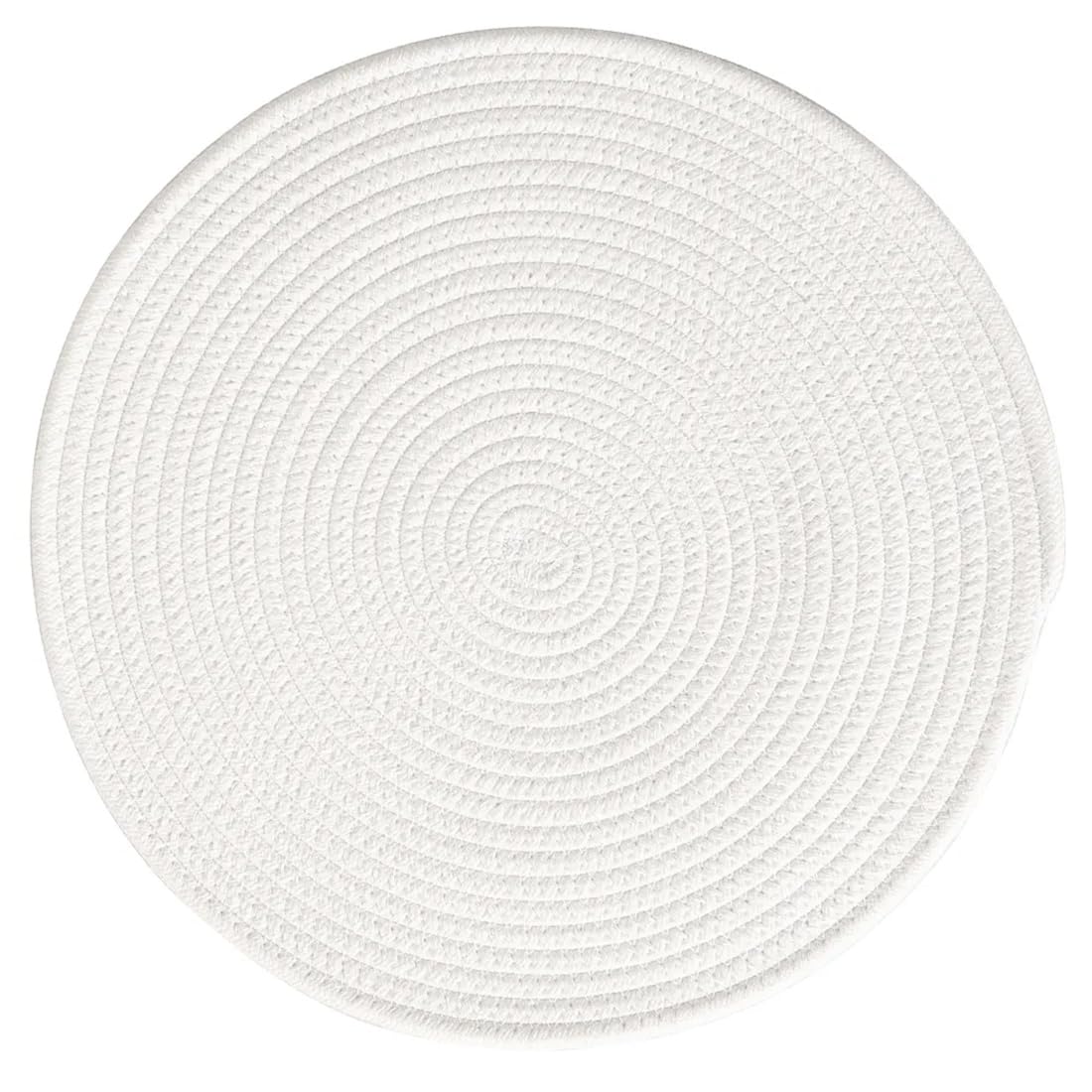 Fennco Styles Braided Design Solid Everyday Placemats 12" Round, Set of 4 - Textured Heat Resistant Insulation Table Mats for Home, Kitchen Décor, Dining Table, Banquets, Holidays