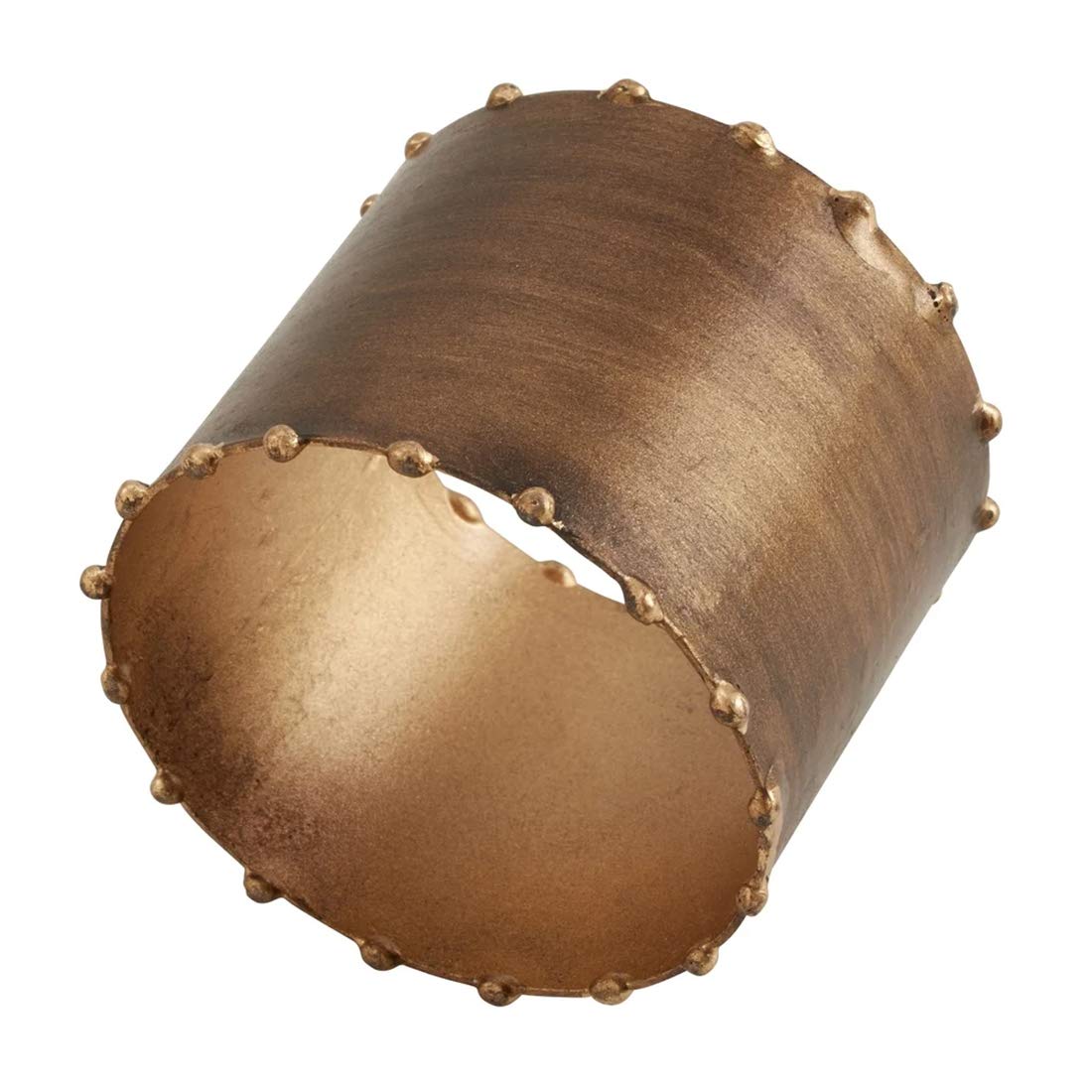 Fennco Styles Modern Dot Rim Iron Napkin Rings, Set of 4 - Metal Decorative Napkin Holders for Home, Dining Room, Banquet, Family Gathering, Holiday and Special Occasion