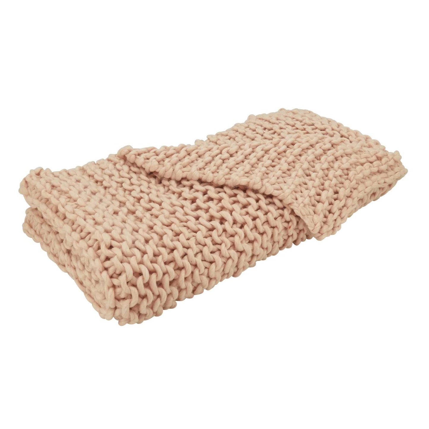 Fennco Styles Sevan Collection Chunky Knit Throw Blanket 50" W X 60" L – Ivory Cozy Blanket for Couch, Bedroom, Living Room and Office Décor