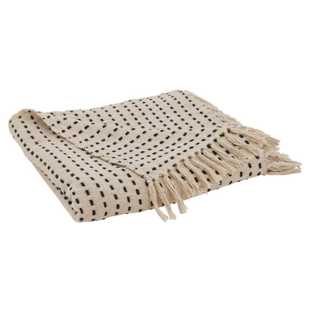 Fennco Styles Sevan Collection Contemporary Stitch Fringed 100% Cotton 50 x 60 Inch Throw – Variety Design Throw Blanket for Couch, Bedroom and Living Room Décor