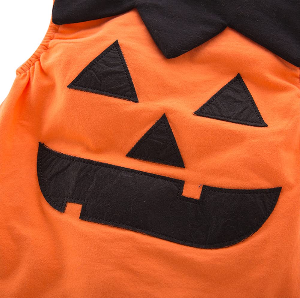 Styles I Love Infant Unisex Baby Boys Girls Fun Pumpkin Face Sleeveless Orange Cotton Romper Halloween Outfit