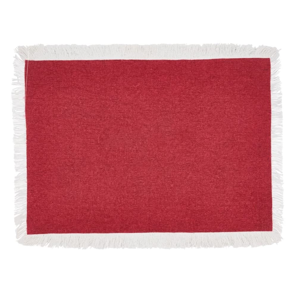 Fennco Styles Fringe Border Design Cotton Table Runner 16" W x 72" L - Table Cover for Christmas, Holiday, Dining Table, Everyday Use, Banquets and Special Occasion