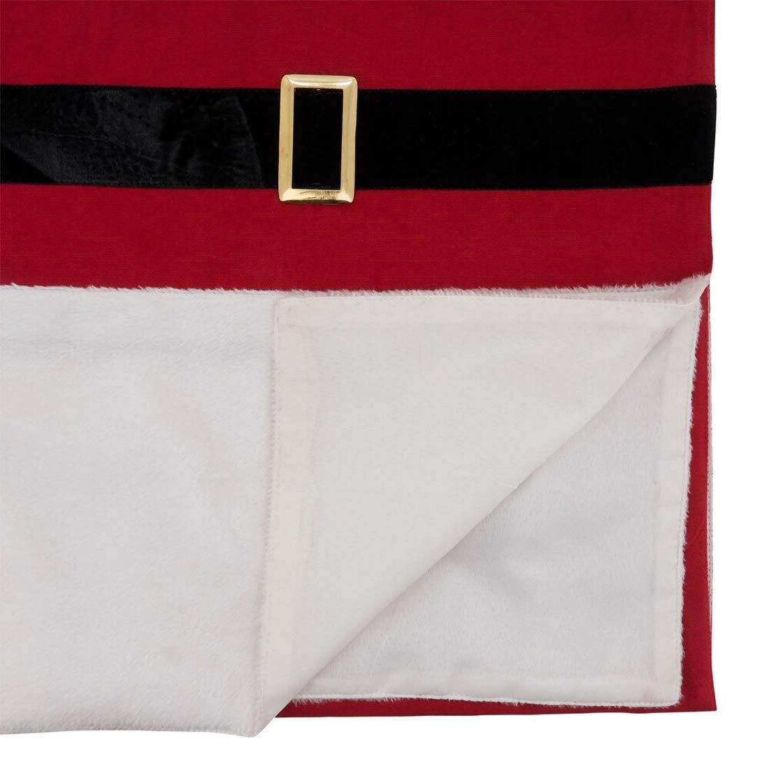 Fennco Styles Christmas Santa Belt Table Runner 16" W x 72" L - Red Table Cover for Christmas, Holiday, Dining Table, Family Gathering, Banquets and Special Occasion